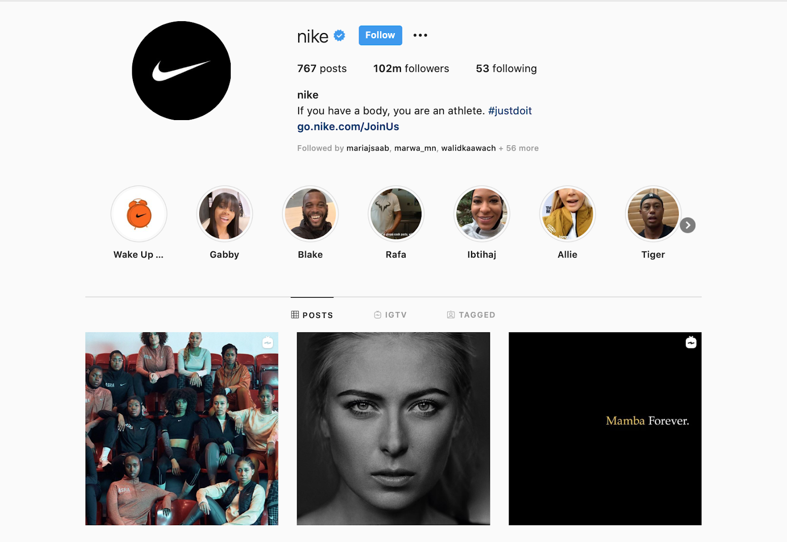 Nike-Instagram-account